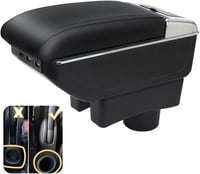 ZWPARTS Toyota Aygo X 2022 Kartámasz 7 USB Töltőporttal, Fekete Bőr Középkonzol 1