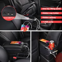 ZWPARTS Toyota Aygo X 2022 Kartámasz 7 USB Töltőporttal, Fekete Bőr Középkonzol 5