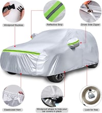 ZWPARTS Vízálló Autótakaró Mini Cooper 3 Ajtós Modellekhez (2000-2024) - Ezüst Teljes Védőponyva Cipzáras Ajtóval, Hó, Eső Ellen 6