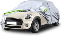 ZWPARTS Vízálló Autótakaró Mini Cooper 3 Ajtós Modellekhez (2000-2024) - Ezüst Teljes Védőponyva Cipzáras Ajtóval, Hó, Eső Ellen 1
