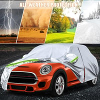 ZWPARTS Vízálló Autótakaró Mini Cooper 3 Ajtós Modellekhez (2000-2024) - Ezüst Teljes Védőponyva Cipzáras Ajtóval, Hó, Eső Ellen 5