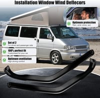 ZWPARTS VW T4 1990-2003 Ablakdeflektorok Szett 2db Fekete Ragasztható Szélvédő 5