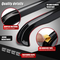 ZWPARTS VW T4 1990-2003 Ablakdeflektorok Szett 2db Fekete Ragasztható Szélvédő 3