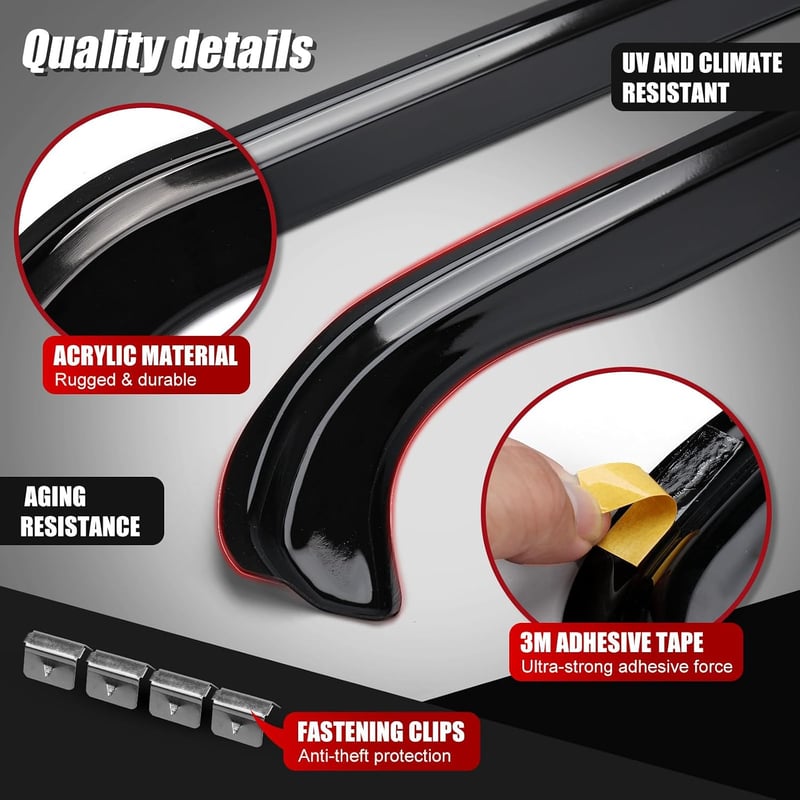 ZWPARTS VW T4 1990-2003 Ablakdeflektorok Szett 2db Fekete Ragasztható Szélvédő