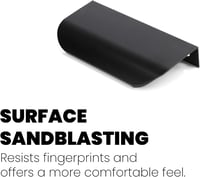 Zxglxinyao 10 bucăți mâner modern ascuns din aluminiu pentru mobilier de bucătărie, negru, distanță între găuri 64 mm, mâner pentru sertar de dulap și garderobă 3