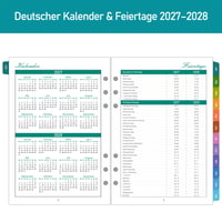 ZXHQ 2027 Týždenný plánovač, náhradné listy do diára A5 so 6 otvormi, nemecký jazyk, 1 týždeň na 2 stranách, farebné karty, papier 100 g/m², január – december 5