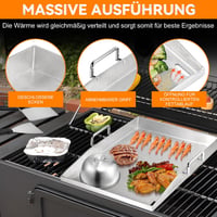 zycBernoi Premium Plancha Grillplaat 40x30cm Rozsdamentes Acél Gázgrill Széngrillhez 3