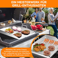 zycBernoi Premium Plancha Grillplaat 40x30cm Rozsdamentes Acél Gázgrill Széngrillhez 7