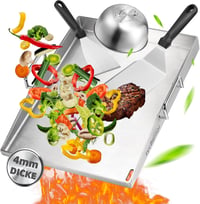 zycBernoi Premium Plancha Grillplaat 40x30cm Rozsdamentes Acél Gázgrill Széngrillhez 1