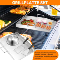 zycBernoi Premium Plancha Grillplaat 40x30cm Rozsdamentes Acél Gázgrill Széngrillhez 2