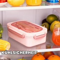 ZYETGH Bento kutija s pretincima i torbom, ružičasti set kutija za užinu, 1250 ml, posuda za doručak i ručak 7
