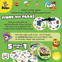 Kartová hra Zygomatic Dobble Kids – Rýchla a zábavná spoločenská hra pre 2 – 8 hráčov, od 4 rokov, 15 minút, v nemčine 4