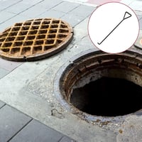 ZYHDFH Csatornaburkolat Emelő Horog 40cm Rozsdamentes Acél 6