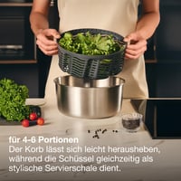 Centrifugă pentru salată Zyliss Easy Spin din oțel inoxidabil, mare, 6L, cu șnur și buton de oprire 7