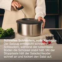 Centrifugă pentru salată Zyliss Easy Spin din oțel inoxidabil, mare, 6L, cu șnur și buton de oprire 4