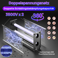 Capcană electrică pentru insecte Zyphoria 3500V cu grilaj dublu de tensiune, aparat anti-țânțari de 20W cu temporizator și telecomandă, două becuri de rezervă, pentru utilizare în interior 2