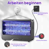 Capcană electrică pentru insecte Zyphoria 3500V cu grilaj dublu de tensiune, aparat anti-țânțari de 20W cu temporizator și telecomandă, două becuri de rezervă, pentru utilizare în interior 6