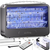 Capcană electrică pentru insecte Zyphoria 3500V cu grilaj dublu de tensiune, aparat anti-țânțari de 20W cu temporizator și telecomandă, două becuri de rezervă, pentru utilizare în interior 1