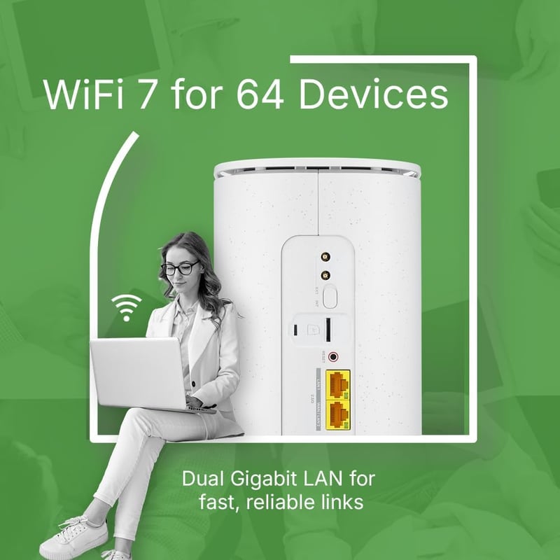 Zyxel 5G WiFi 7 BE7200 Router SIM kártyás, Dual WAN, 64 eszköz