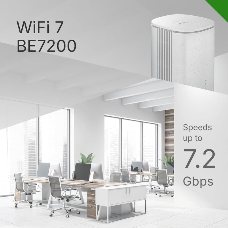 Zyxel 5G WiFi 7 BE7200 Router SIM kártyás, Dual WAN, 64 eszköz