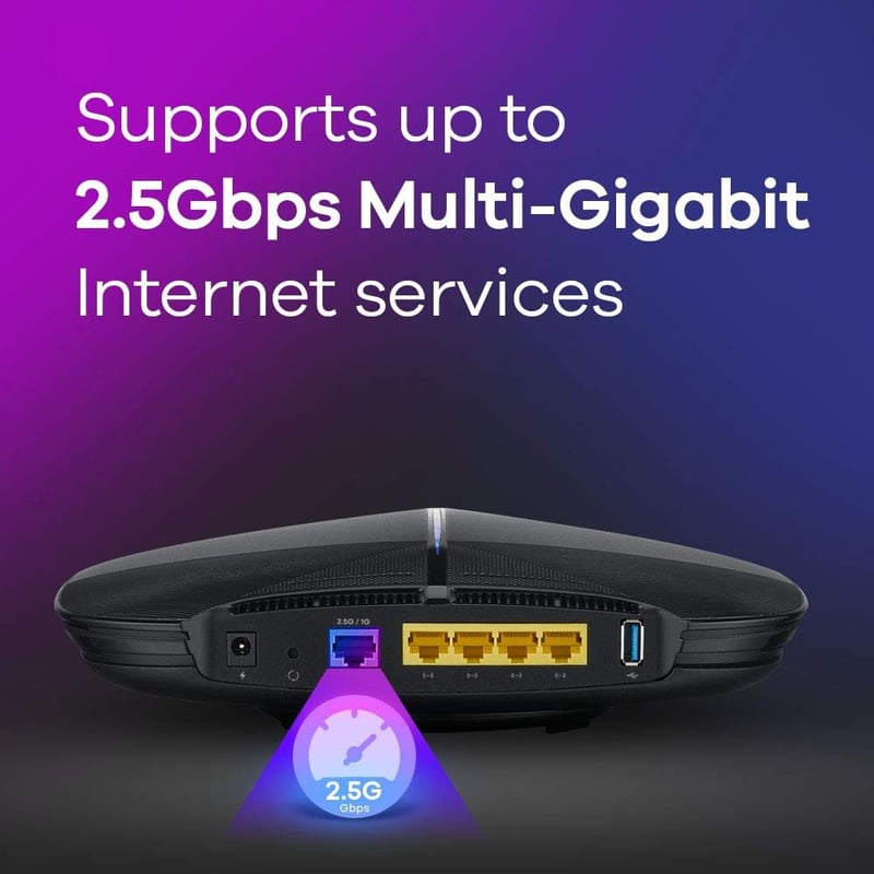 ZYXEL Armor G1 AC2600 WiFi router 2.5Gbps WAN porttal, 4 Gigabit Ethernet, USB3.0, WPA3