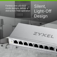 Zyxel GS1200-10v3 8-portový webom spravovaný Gigabit LAN switch, 2x SFP uplink, VLAN, QoS, IGMP Snooping, desktopový sieťový prepínač bez ventilátora 6