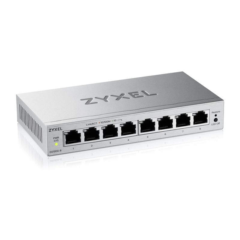 Zyxel GS1200-8V3 8 Portos Web Menedzselt Gigabit Ethernet Hálózati Switch