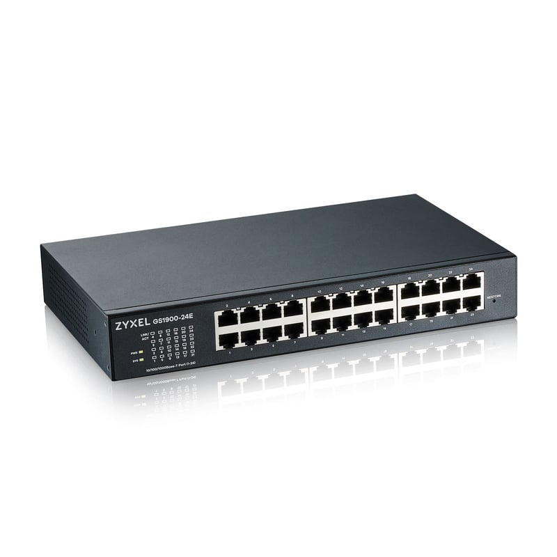 Zyxel GS1900-24E 24-portni Gigabit Smart Managed Switch - stolni/rack, bez ventilatora, s podrškom za VLAN, IGMP i QoS