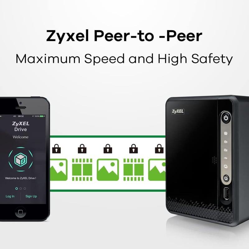 Zyxel NAS326 2-lemezes otthoni tárolóegység RAID 1 támogatással