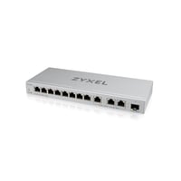 Webovo spravovateľný sieťový prepínač Zyxel XGS1250-12 s 12 portami – 8x 1G + 3x 10G + 1x 10G SFP+ – QoS, VLAN, agregácia liniek, inteligentný ventilátor, strieborný 1