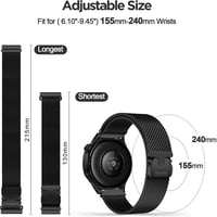 ZZMY 22mm Rozsdamentes Acél Óraszíj Garmin Venu 3/2 és Huawei GT6/GT5/GT4/GT3/GT2 Okosórákhoz - Mágneses Ejtőernyős Csat Férfiaknak 3