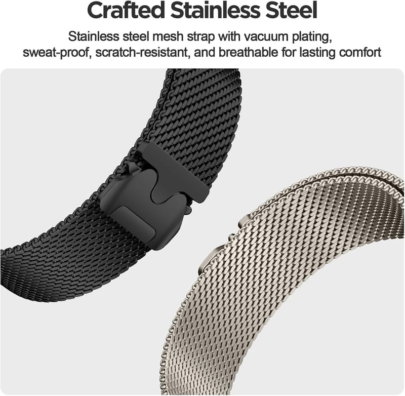 ZZMY 22mm Rozsdamentes Acél Óraszíj Garmin Venu 3/2 és Huawei GT6/GT5/GT4/GT3/GT2 Okosórákhoz - Mágneses Ejtőernyős Csat Férfiaknak
