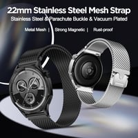 ZZMY 22mm Rozsdamentes Acél Óraszíj Garmin Venu 3/2 és Huawei GT6/GT5/GT4/GT3/GT2 Okosórákhoz - Mágneses Ejtőernyős Csat Férfiaknak 2