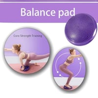 Pernă de echilibru ZZTTLE cu pompă de aer, diametru 33 cm, mov, pentru yoga, masaj, fitness și antrenamentul spatelui, pernă pentru dezvoltarea coordonării și a mușchilor core 8