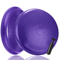 Pernă de echilibru ZZTTLE cu pompă de aer, diametru 33 cm, mov, pentru yoga, masaj, fitness și antrenamentul spatelui, pernă pentru dezvoltarea coordonării și a mușchilor core 2