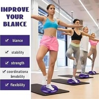 Pernă de echilibru ZZTTLE cu pompă de aer, diametru 33 cm, mov, pentru yoga, masaj, fitness și antrenamentul spatelui, pernă pentru dezvoltarea coordonării și a mușchilor core 6