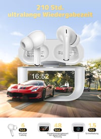 Bezdrôtové slúchadlá ZZU 2026 Bluetooth 5.4, 4 ENC mikrofóny, 48 hodín prehrávania, potlačenie hluku ANC, HiFi hlboké basy, vodotesnosť IPX7, LED displej 2