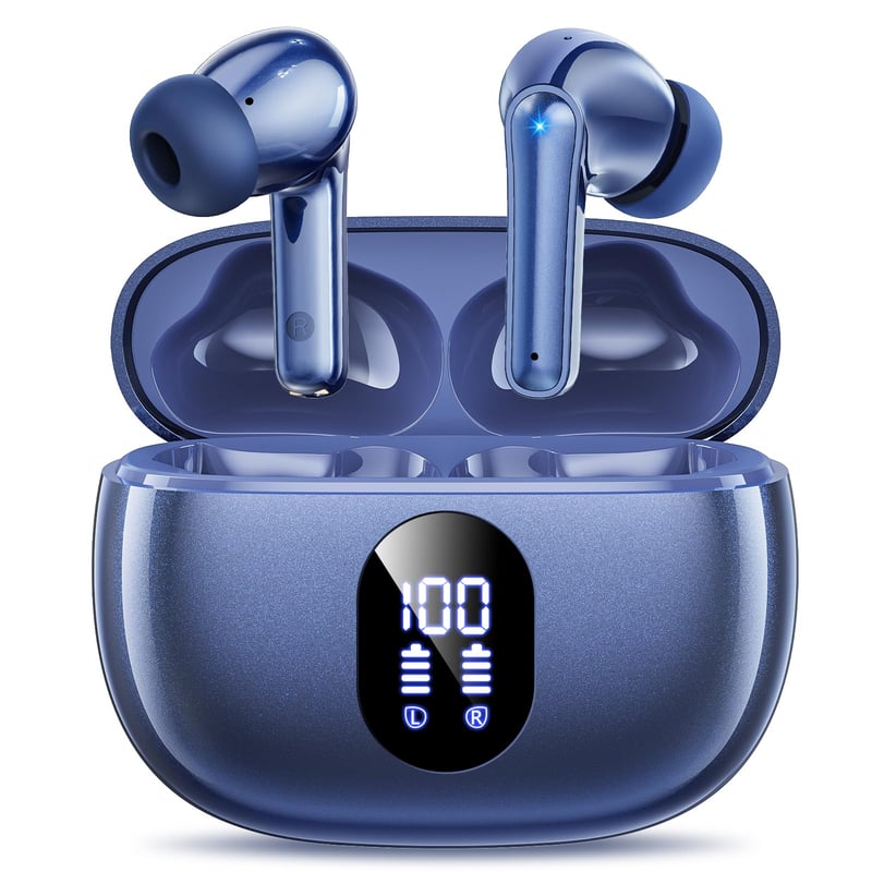 Bezdrôtové slúchadlá ZZU Balu Bluetooth 5.4, 4 mikrofóny s potlačením hluku ENC, LED displej, 48-hodinová výdrž batérie, HiFi hlboké basy, vodeodolné športové slúchadlá