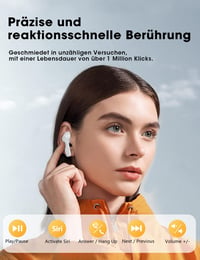 Căști Bluetooth 5.4 ZZU T18 cu 4 microfoane pentru anularea zgomotului ENC și autonomie de 48 de ore - alb 7