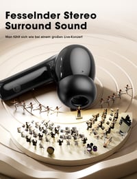 ZZU T18 Bluetooth 5.4 in-ear fülhallgató, 4 ENC zajszűrő, 48 órás akkumulátor - fekete 2