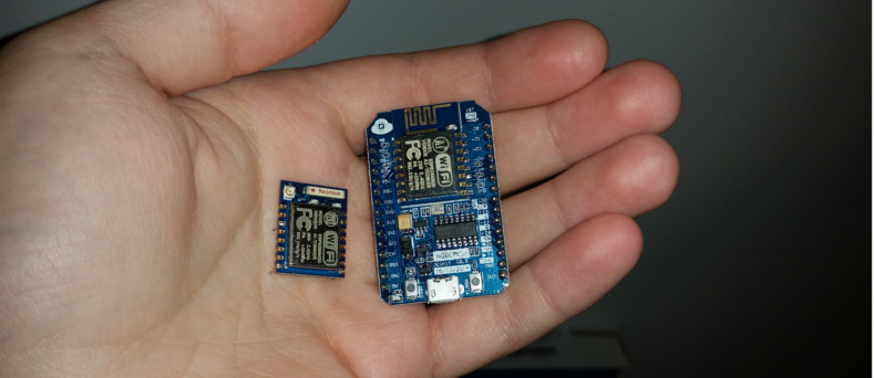 ESP-07 moduli sekä NodeMCU kortti