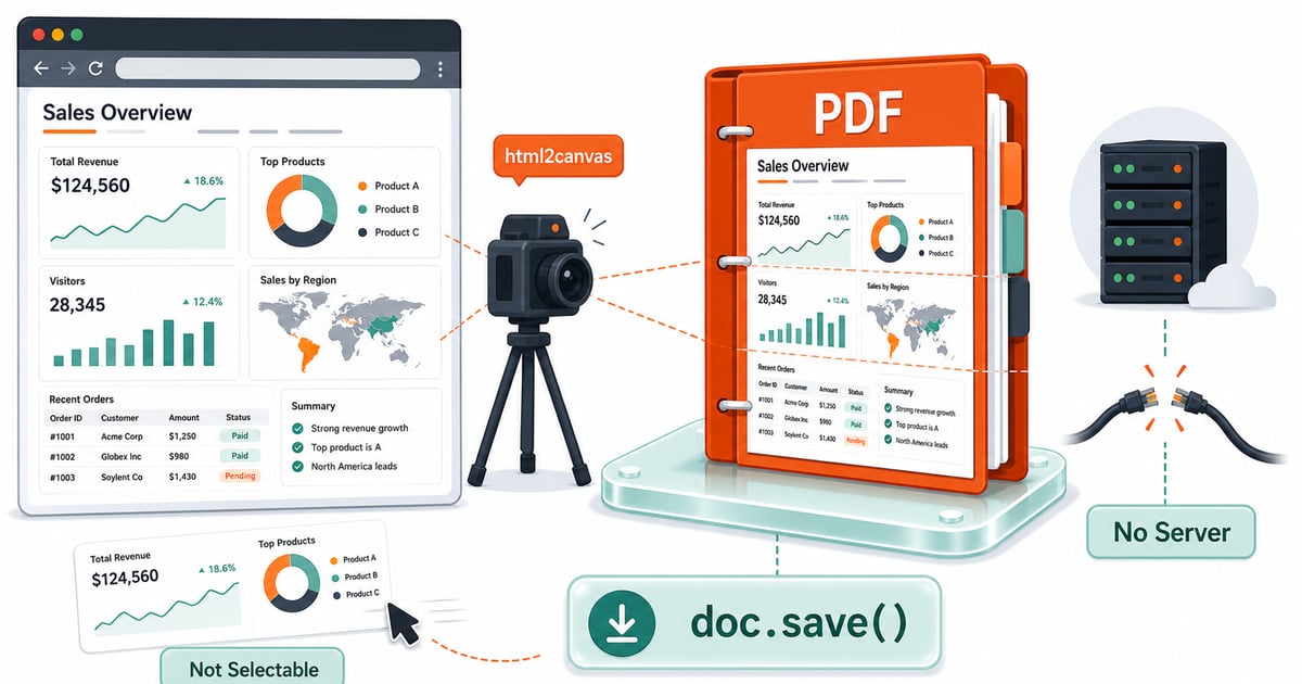 Export HTML to PDF in the Browser with jsPDF