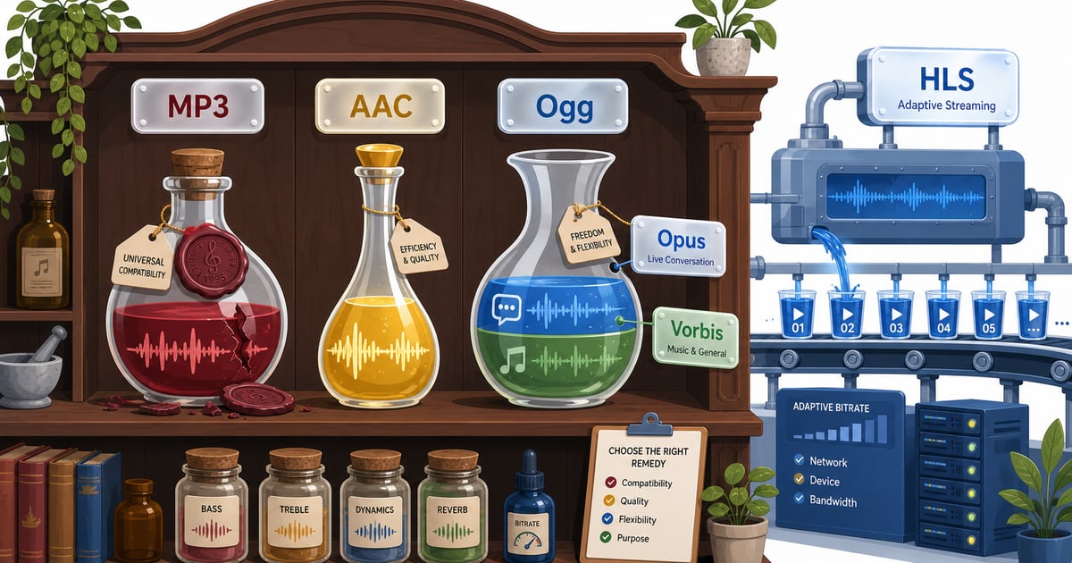 Audio Formats Explained: MP3 vs AAC vs Ogg (Opus/Vorbis)