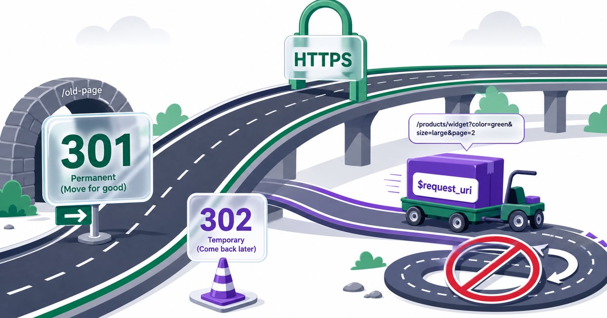 Nginx Redirects: 301, 302 & HTTPS Done Right