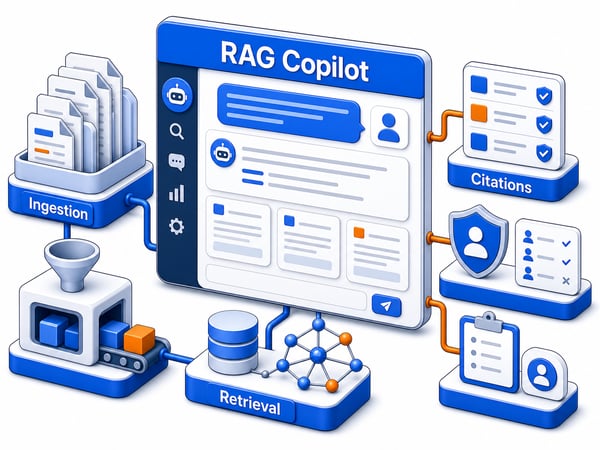 Private knowledge system with document library, vector index, retrieval layer, cited answer panel, access-control shield, audit log, and secure Singapore cloud boundary