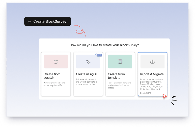 Import surveys from other platforms