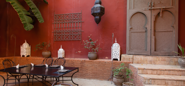 A hall of a Riad in Morocco