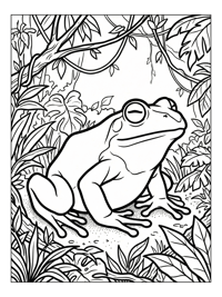 Goliath Frog Resting In Tropical Jungle