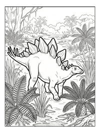 Stegosaurus Hatchling Wandering Swampy Marsh