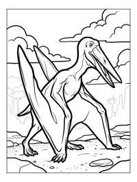 Pterodactyl Walking In Jurassic Sky
